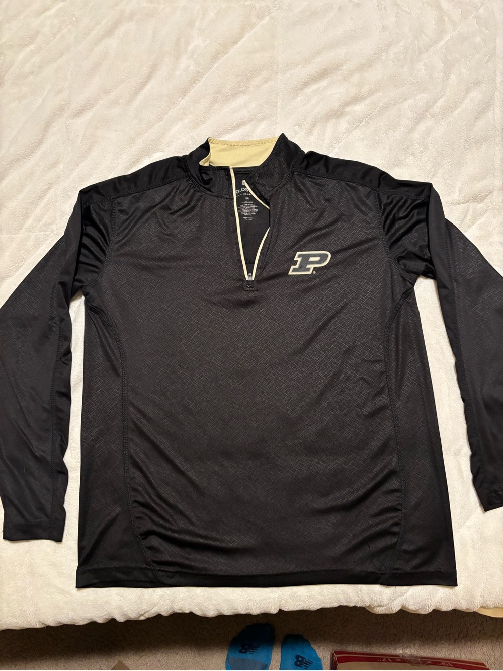 Purdue Black Quarter-Zip Lightweight Pullover Jacket